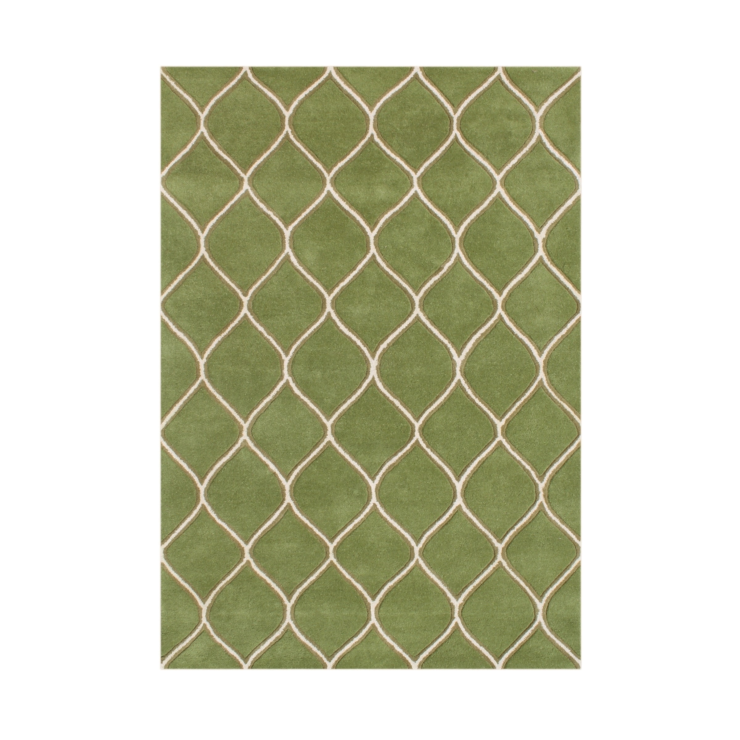 Alliyah Handmade Green Wool Rug (5 X 8)