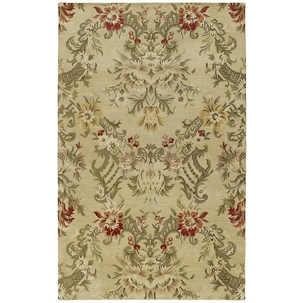 St. Joseph Sand Floral Hand tufted Wool Rug (8' x 10') 7x9   10x14 Rugs