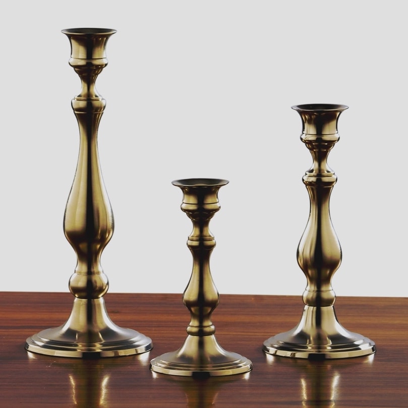 Concord Aged Brass Candle Holders (set Of 3)