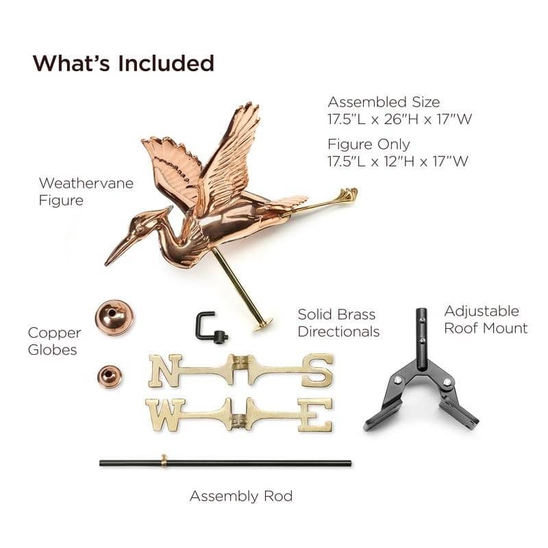 Blue Heron with Arrow Cottage Weathervane by Good Directions
