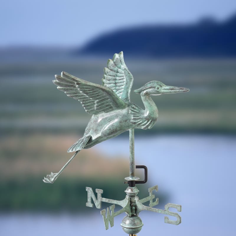 Blue Heron with Arrow Cottage Weathervane by Good Directions