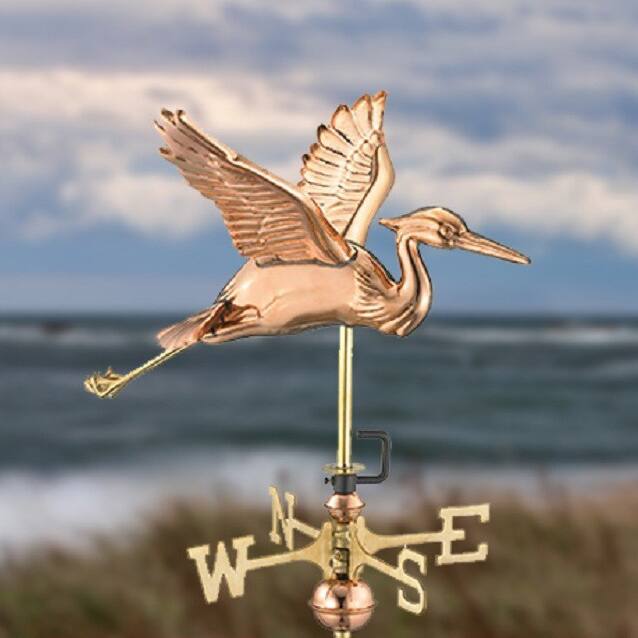 Blue Heron with Arrow Cottage Weathervane by Good Directions