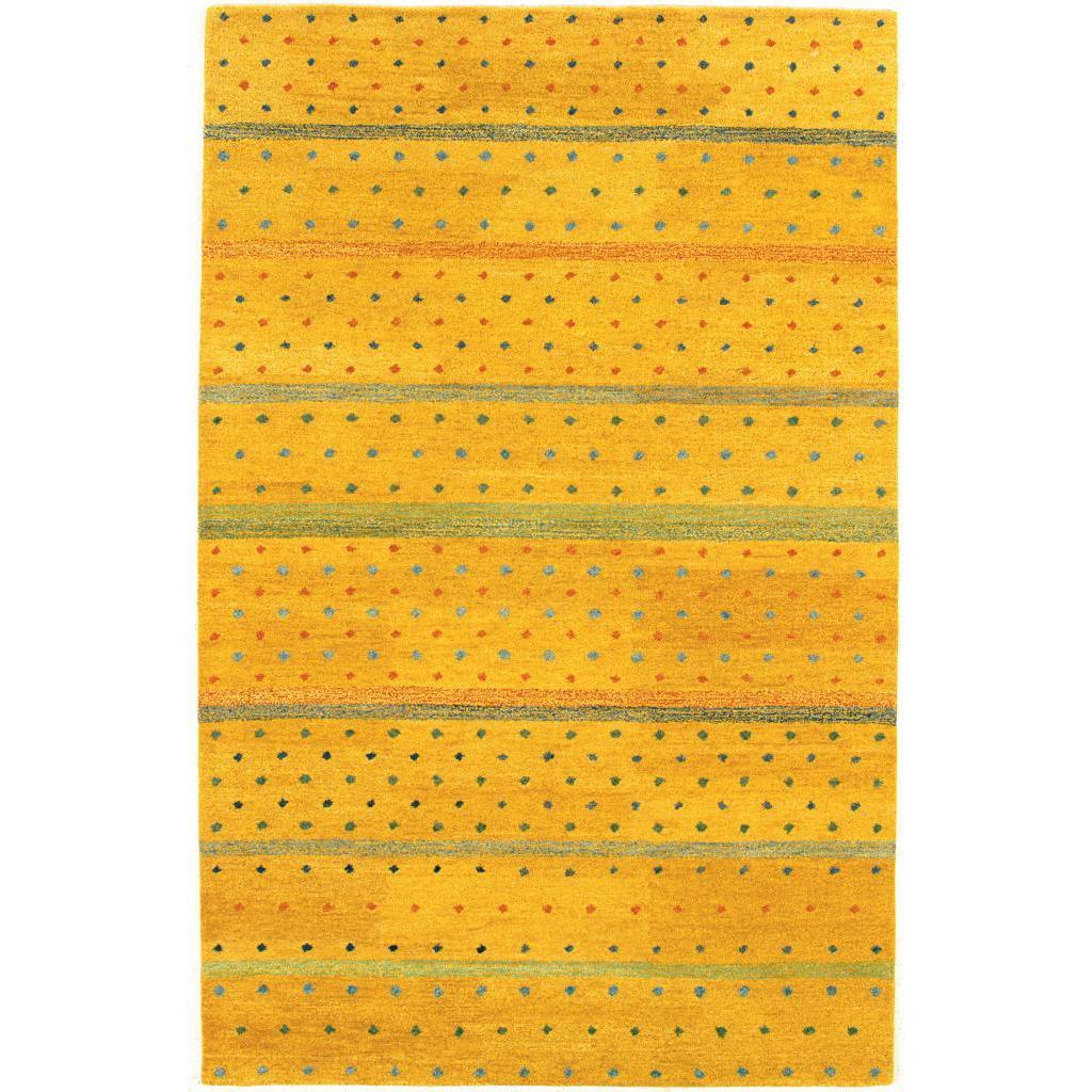 Oasis Rainbow Gold Burst Rug (56 X 8) (Gold burstSecondary colors Blue mercury, pistachio, pumpkin and sky bluePattern StripesTip We recommend the use of a non skid pad to keep the rug in place on smooth surfaces.All rug sizes are approximate. Due to t