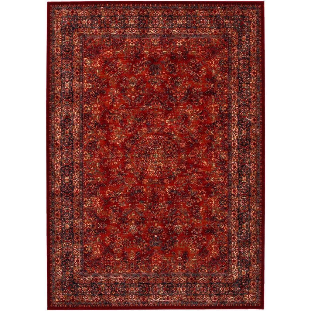 Old World Classics Antique Kashan Rug (46 X 66) (100 percent New Zealand semi worsted woolContains latex YesPile height 0.28 inchesStyle IndoorPrimary color BurgundySecondary colors Antique cream, black, burnished rust, navy and sagePattern FloralTi