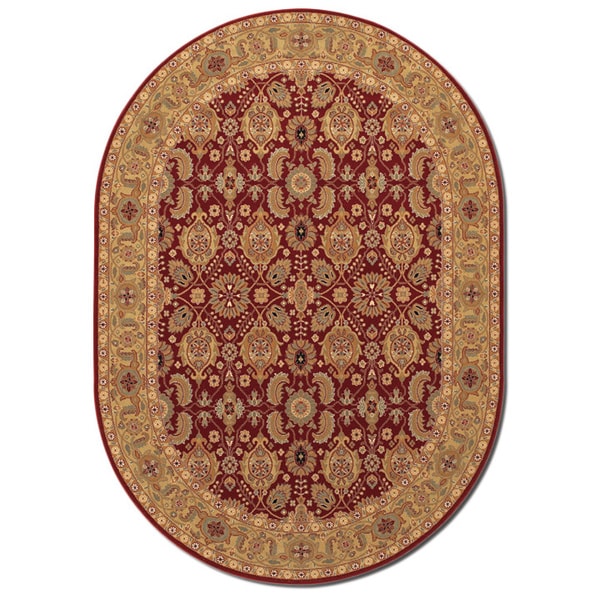 Royal Kashimar All Over Vase Persian Red Oval Rug (311 x 66)