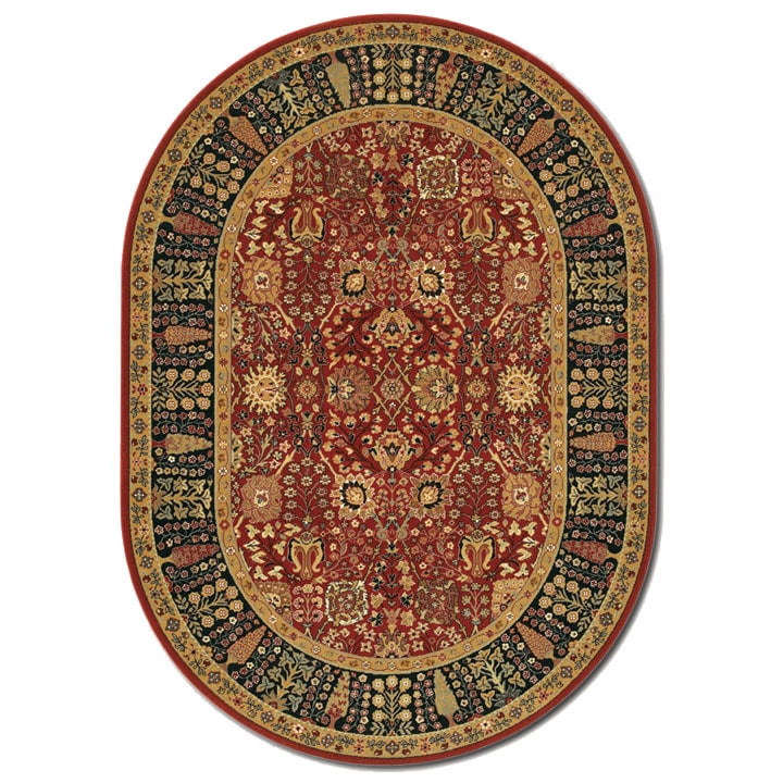 Royal Kashimar Cypress Garden Persian Red Wool Oval Rug (311 X 66)