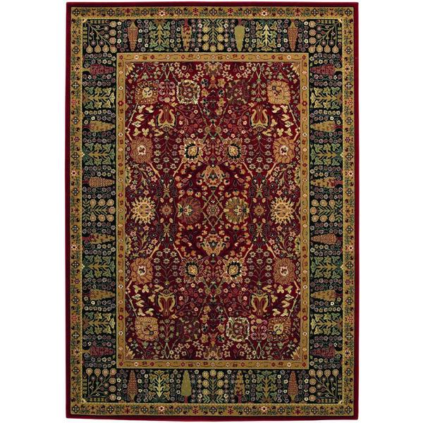 Bellagio Floral Traditions Persian Red Wool Area Rug - 6'6" x 9'10"