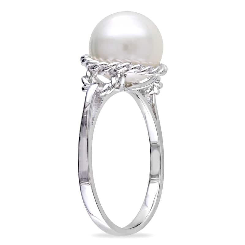 Miadora Sterling Silver Pearl Ring (9-9.5 mm)