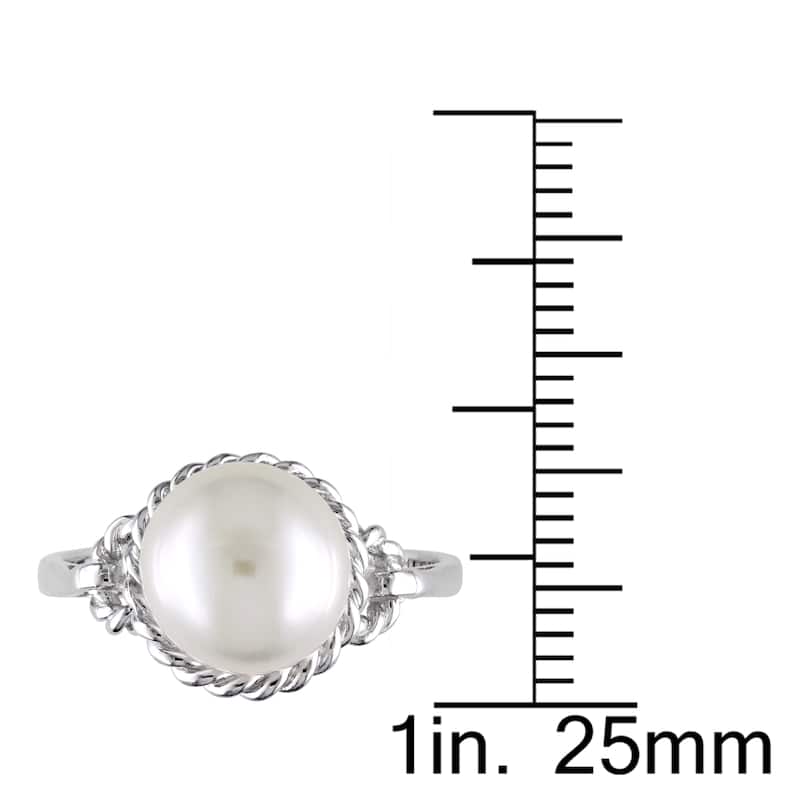 Miadora Sterling Silver Pearl Ring (9-9.5 mm)
