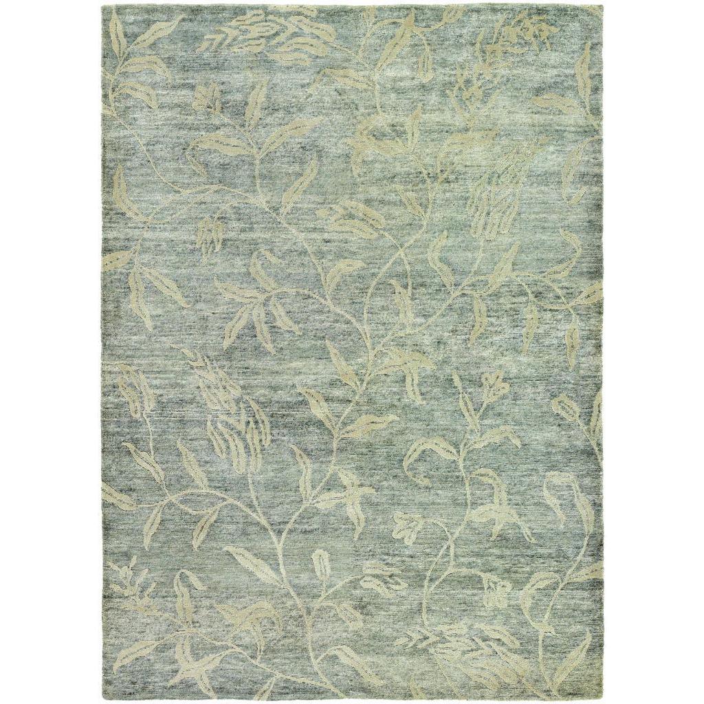 Hand spun Sagano Keiko Grey/ Cream Rug (8 X 11)