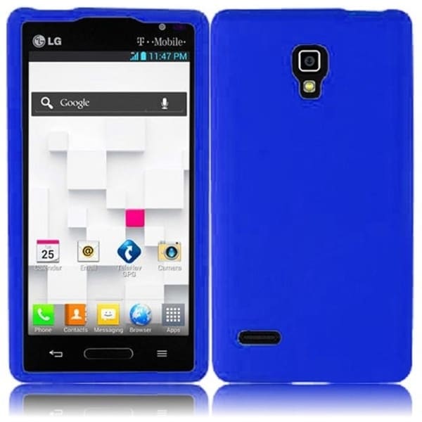 INSTEN Blue Soft Silicone Phone Case Cover for LG Optimus L9 P769T