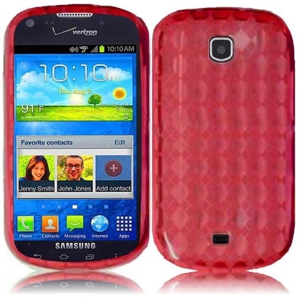 INSTEN Premium Red TPU Rubber Candy Skin Phone Case Cover for Samsung