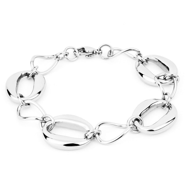 Stainless Steel Polished Oval Link Bracelet West Coast Jewelry Stainless Steel Bracelets