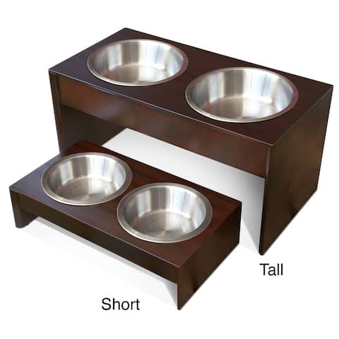 PetFusion Solid Wood Elevated Pet Feeder