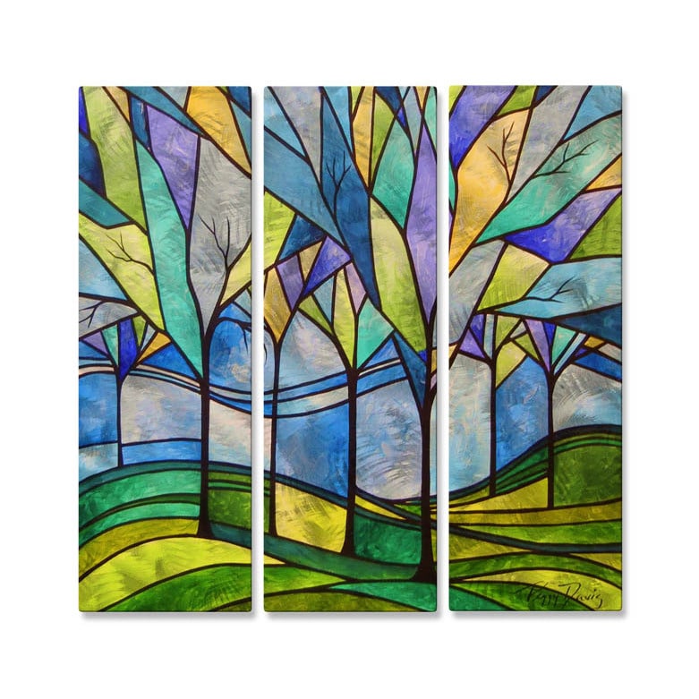 Peggy Davis Stain Glass Trees Metal Wall Decor (LargeSubject AbstractMedium MetalOuter dimensions 23.5 inches high x 26 inches wide x 1 inches deep )