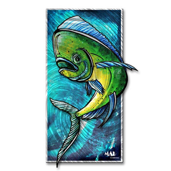 Megan Duncanson 'Dolphin 1' Abstract Metal Wall Art