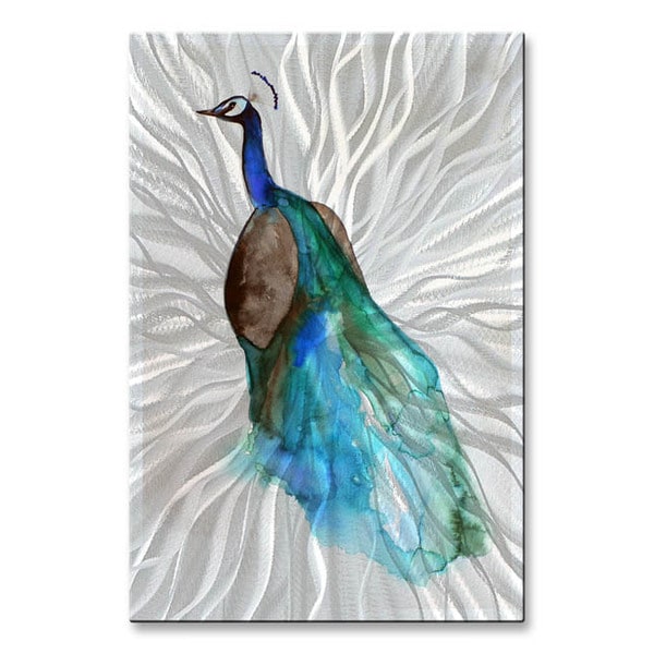 Christine Lindstrom 'Peacock' Metal Wall Sculpture - Free Shipping ...