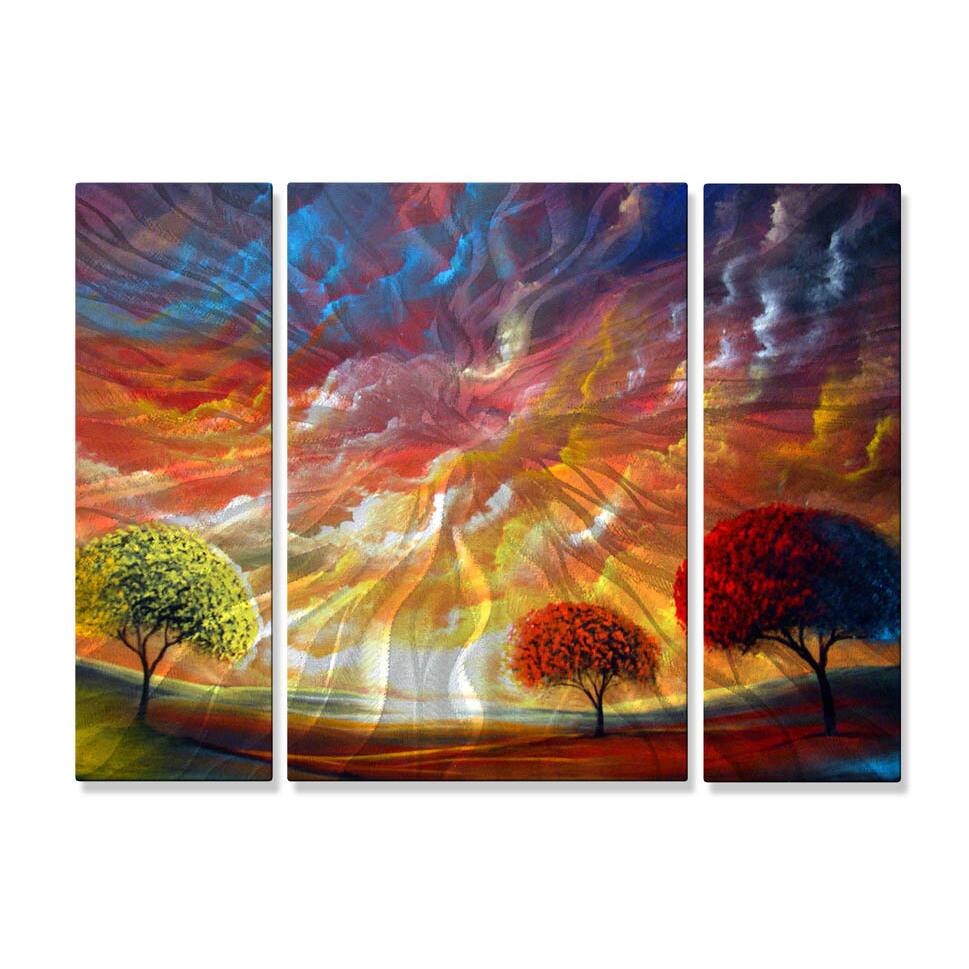 Matthew Hamblen 'Magic Sunset' Metal Wall Art 3-panel Set