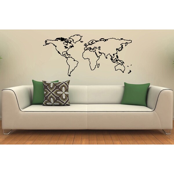 World Map Vinyl Wall Decal Overstock 8569537