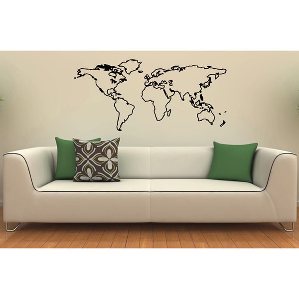 Shop World Map Vinyl Wall Decal - Free Shipping On Orders Over $45 ...