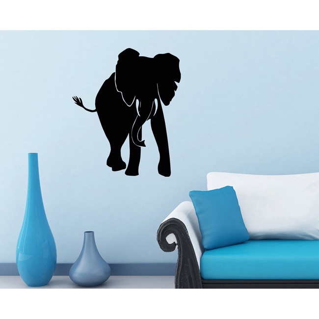 Africa Elephant Vinyl Wall Decal (Glossy blackEasy to applyDimensions 25 inches wide x 35 inches long )