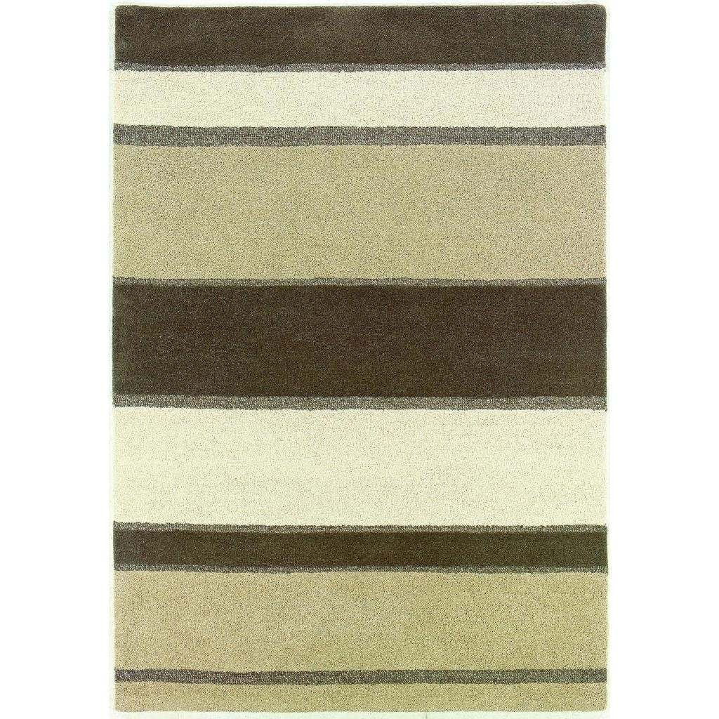 Super Indo natural Retro Stripe Wool Rug (56 X 8)