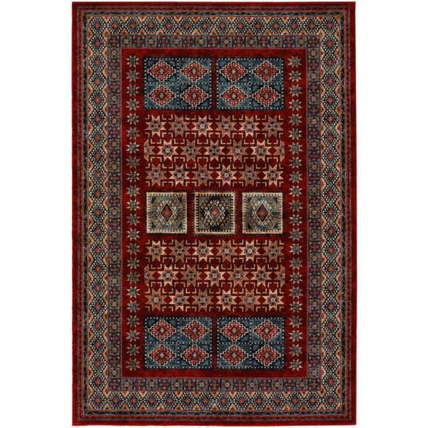 Royal Kazak/ Burgundy Persian New Zealand Wool Rug (6'6 x 9'10) - 6'6" x 9'10"
