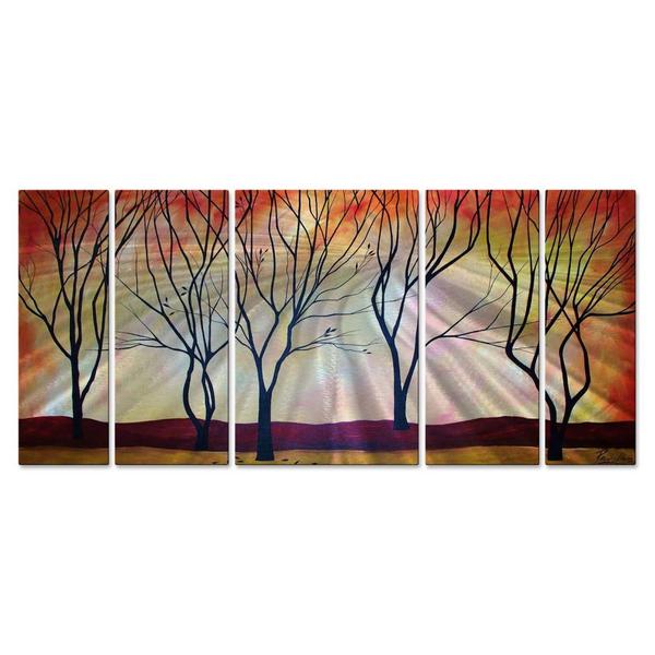 Peggy Davis 'Five Trees' Metal Wall Hanging