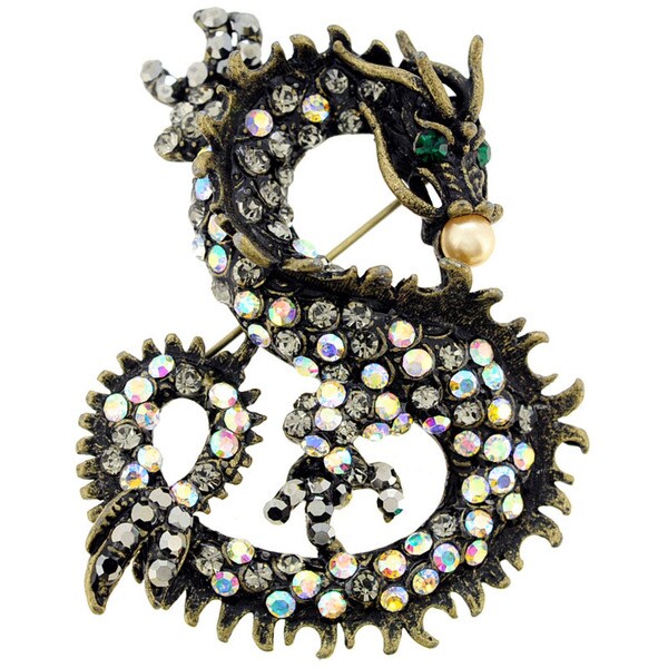 Vintage Style Chinese Dragon Pin Animal Pin Brooch and Pendant
