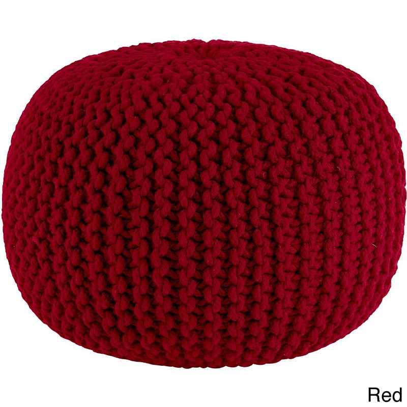 Celebration Hand Knitted Pure Cotton Braid Pouf