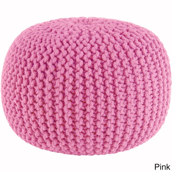 Celebration Hand Knitted Pure Cotton Braid Pouf Celebration Hand Knitted Pure Cotton Braid Pouf