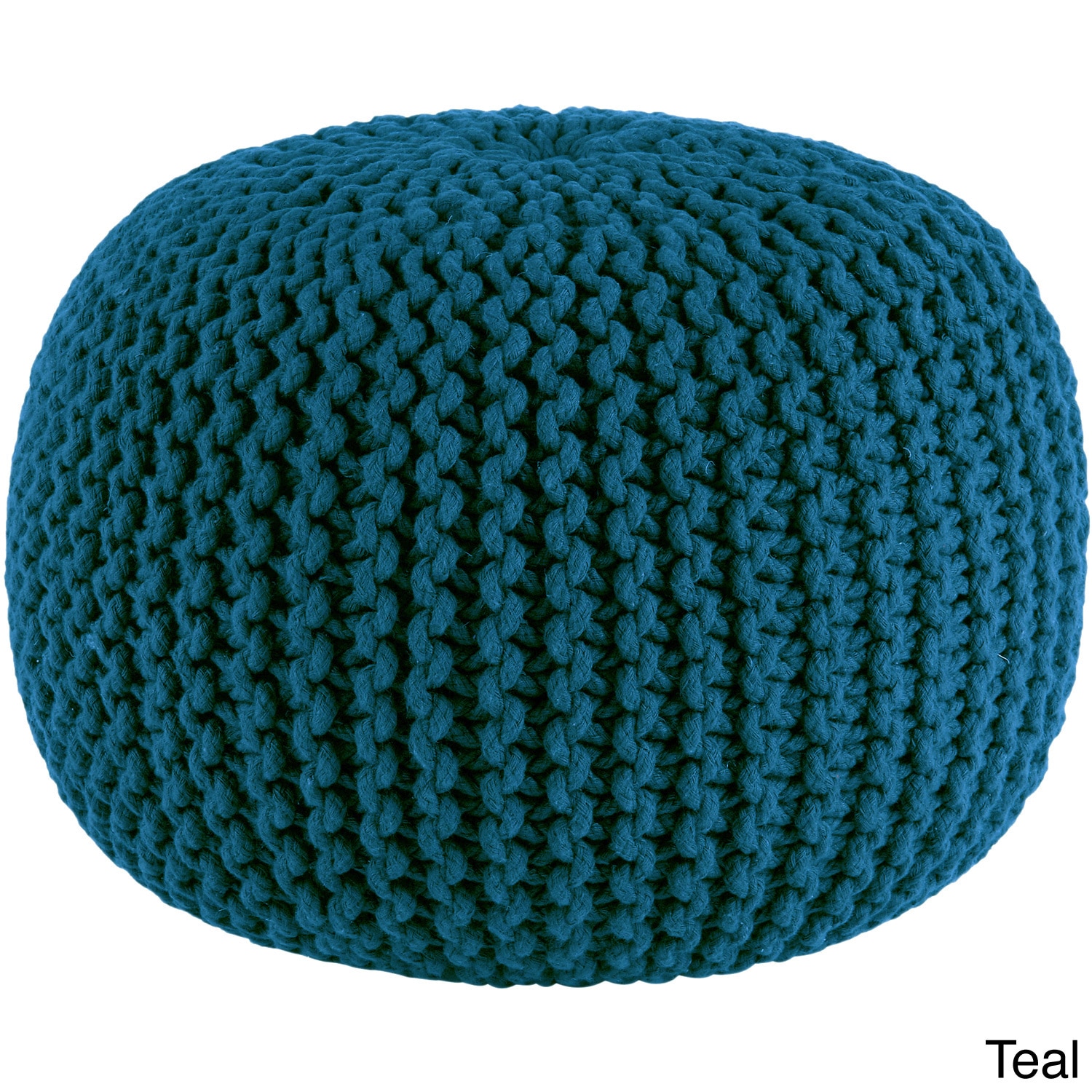 Celebration Hand Knitted Pure Cotton Braid Pouf