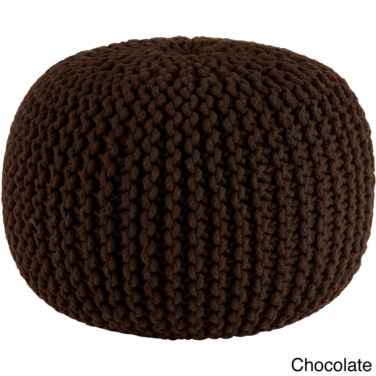 Celebration Hand Knitted Pure Cotton Braid Pouf