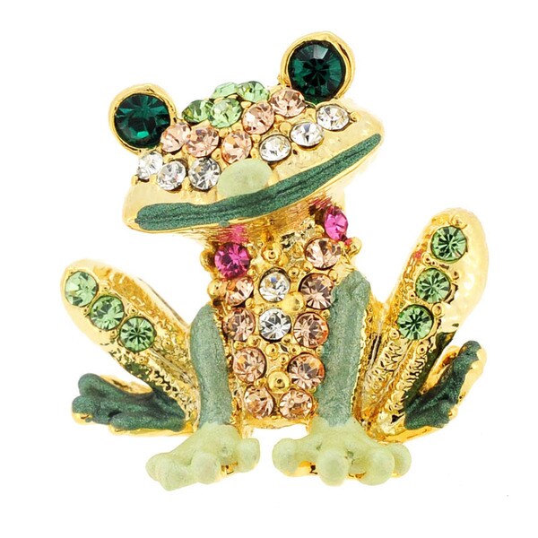 Shop Green Frog Crystal Lapel Pin - On Sale - Free Shipping On Orders ...