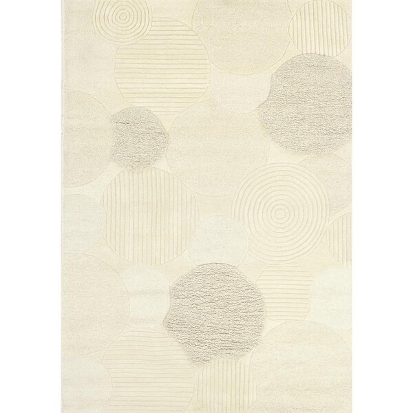 Hand-Crafted Barlow Atria White Area Rug - 5'6" x 8'