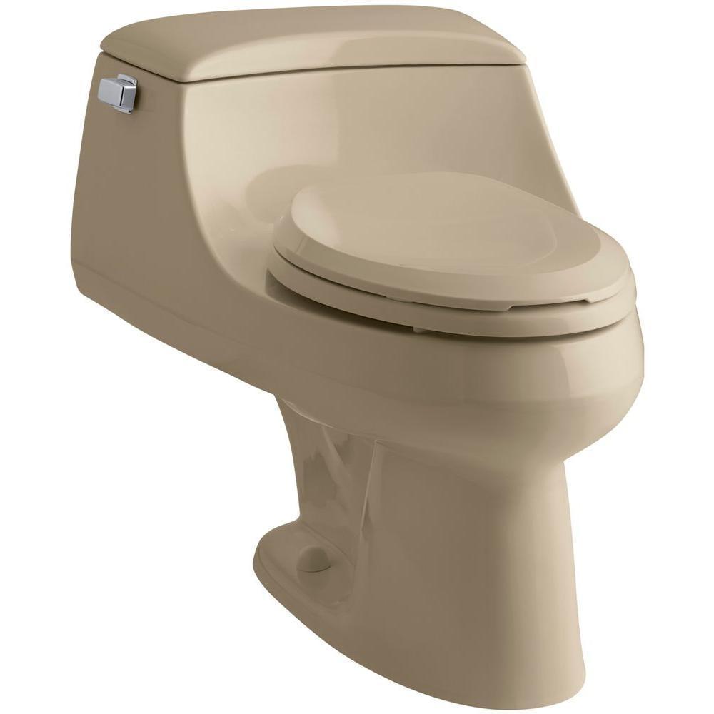 Kphler San Raphael Mexican Sand 1 piece 1.6 Gpf Elongated Toilet (Mexican SandDimensions 23.25 inches high x 20.375 inches wide x 29 inches longWater capacity 1.6 GPFFlush Single flushPieces One (1) pieceShape ElongatedHardware finish Stainless stee