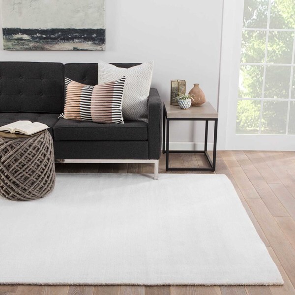 Aurora Handmade Solid White Area Rug - 9x13