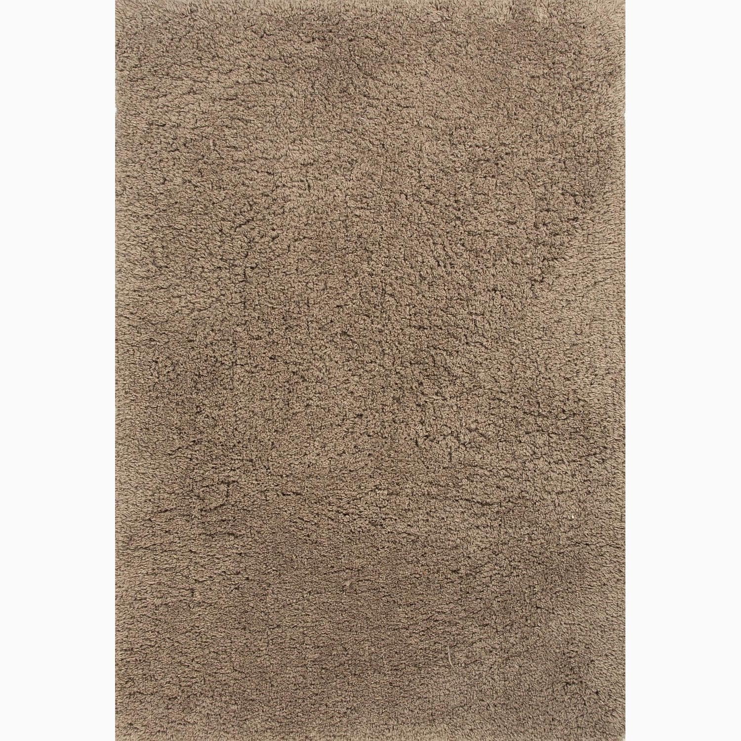 Hand made Taupe/ Tan Polyester Plush Pile Rug (4x6)