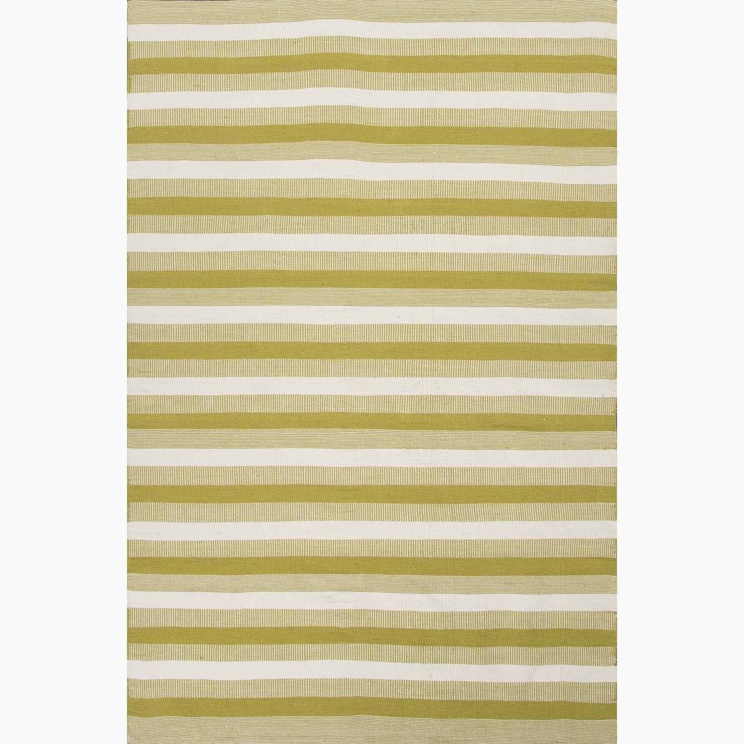 Hand made Green/ Ivory Polyester Reversible Rug (3.6x5.6)