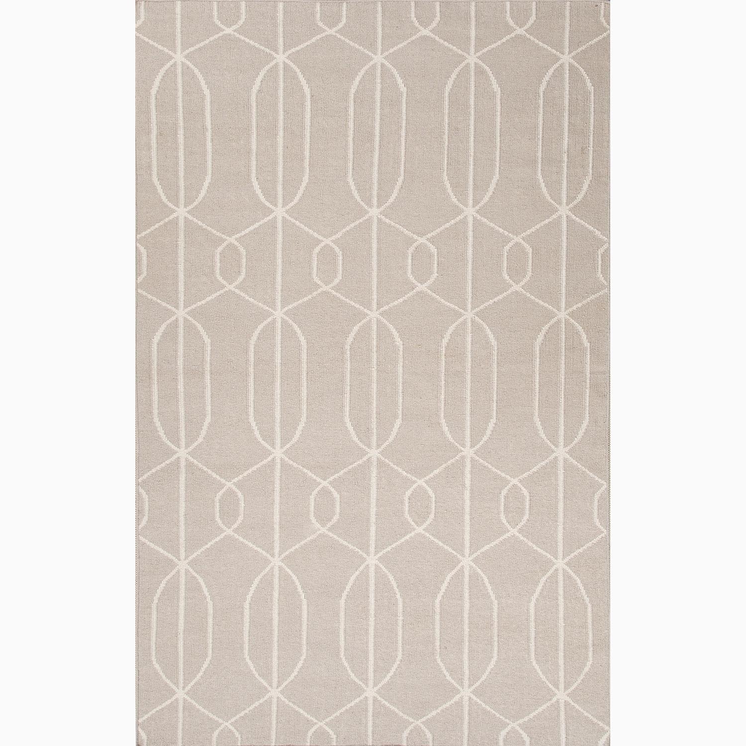 Hand made Geometric Pattern Gray/ Ivory Wool Rug (2x3)