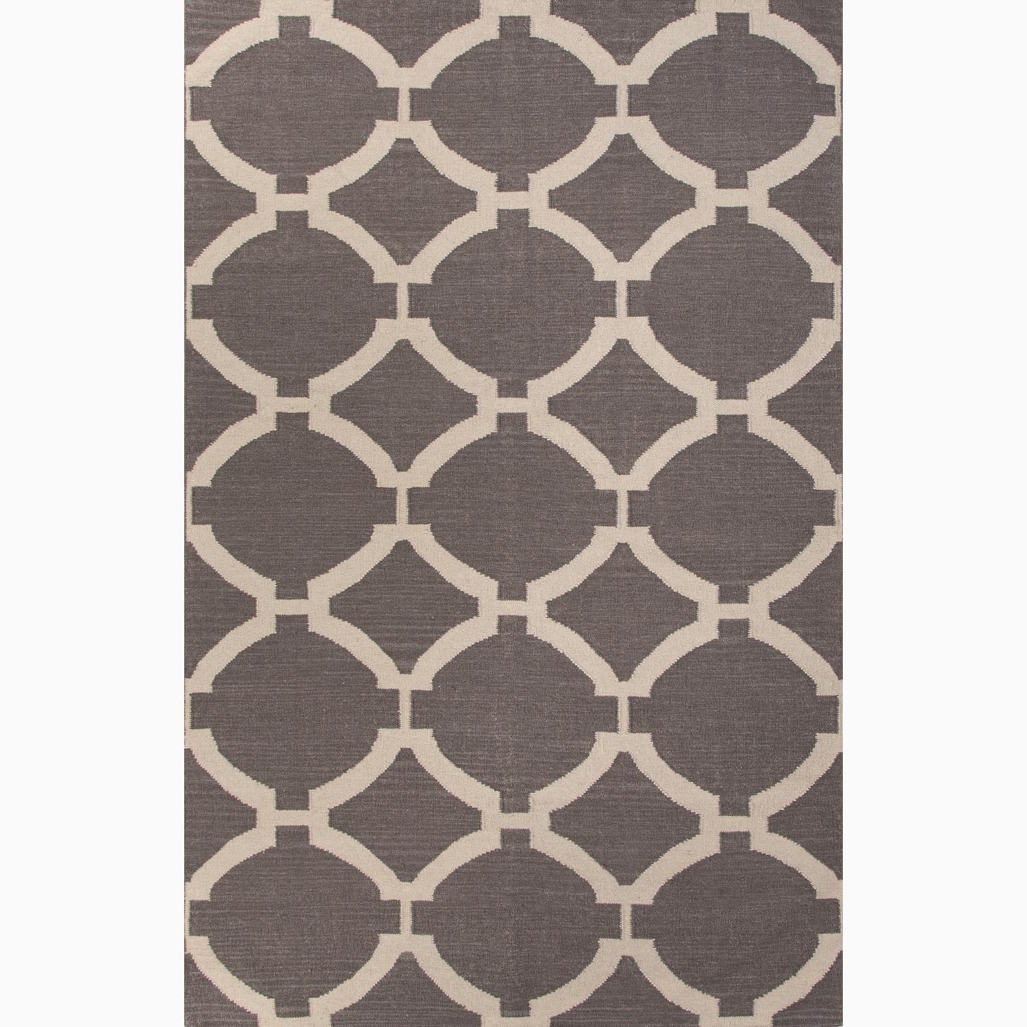 Handmade Geometric Pattern Gray/ Ivory Wool Rug (36 X 56)