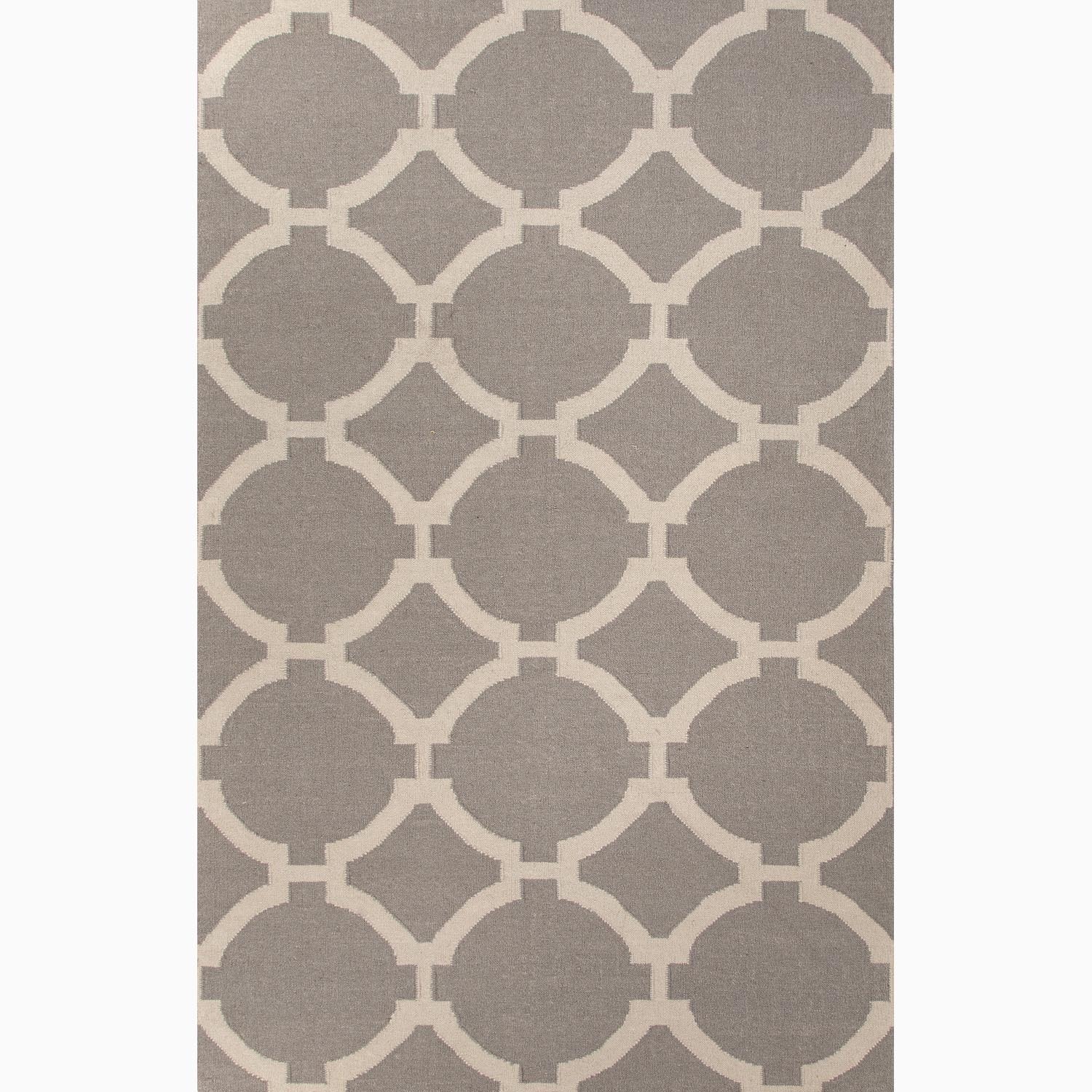 Hand made Geometric Pattern Gray/ Ivory Wool Rug (3.6x5.6)