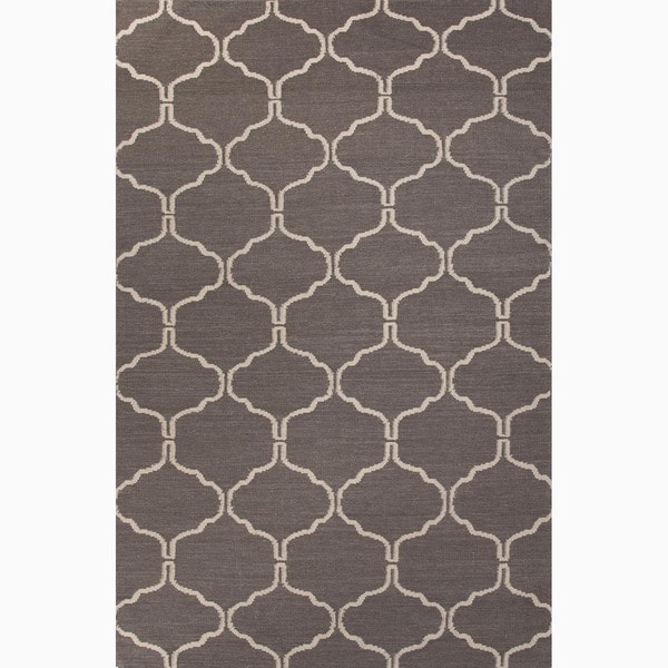 Handmade Geometric Gray/ Silver Area Rug (9' X 12') - 9' x 12'