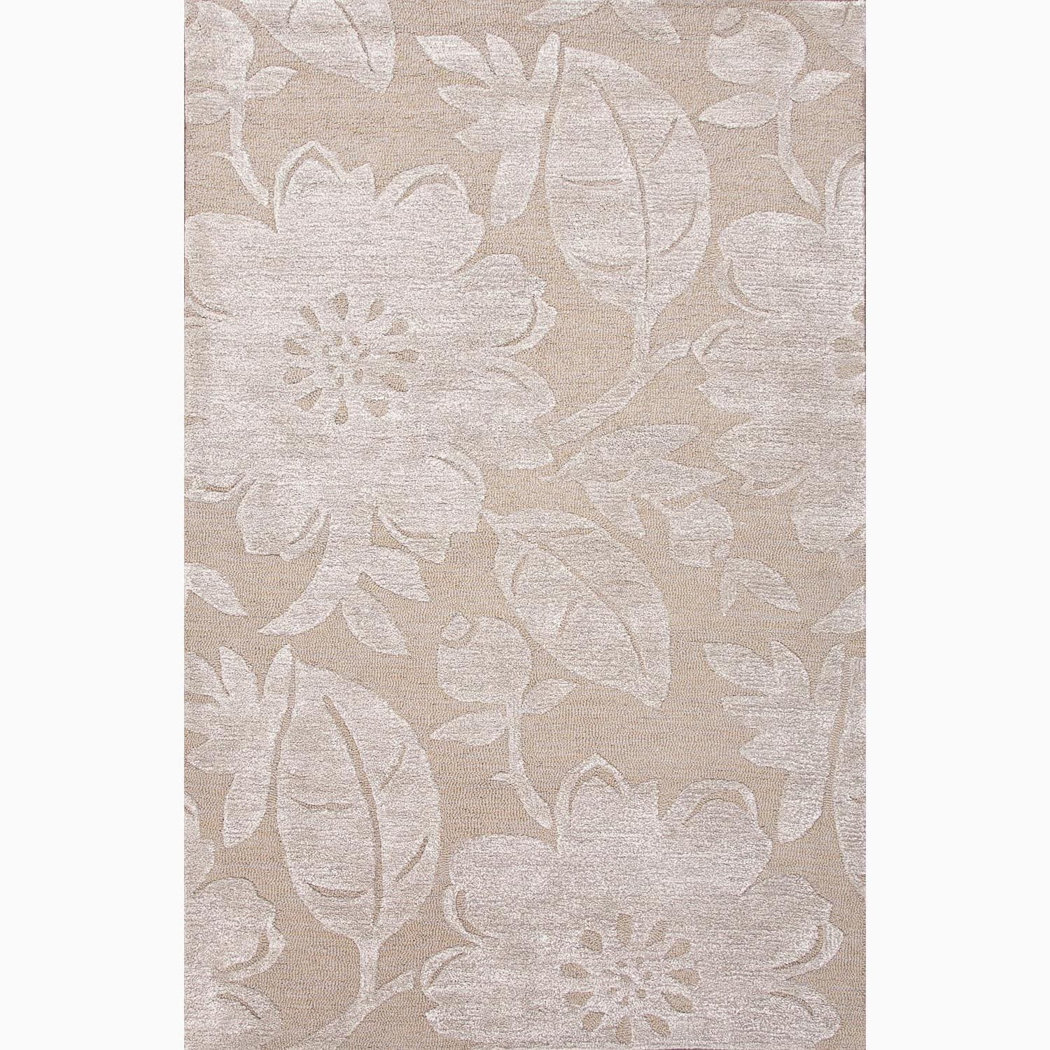 Handmade Taupe/ Gray Wool/ Art Silk Plush Pile Rug (2 X 3)