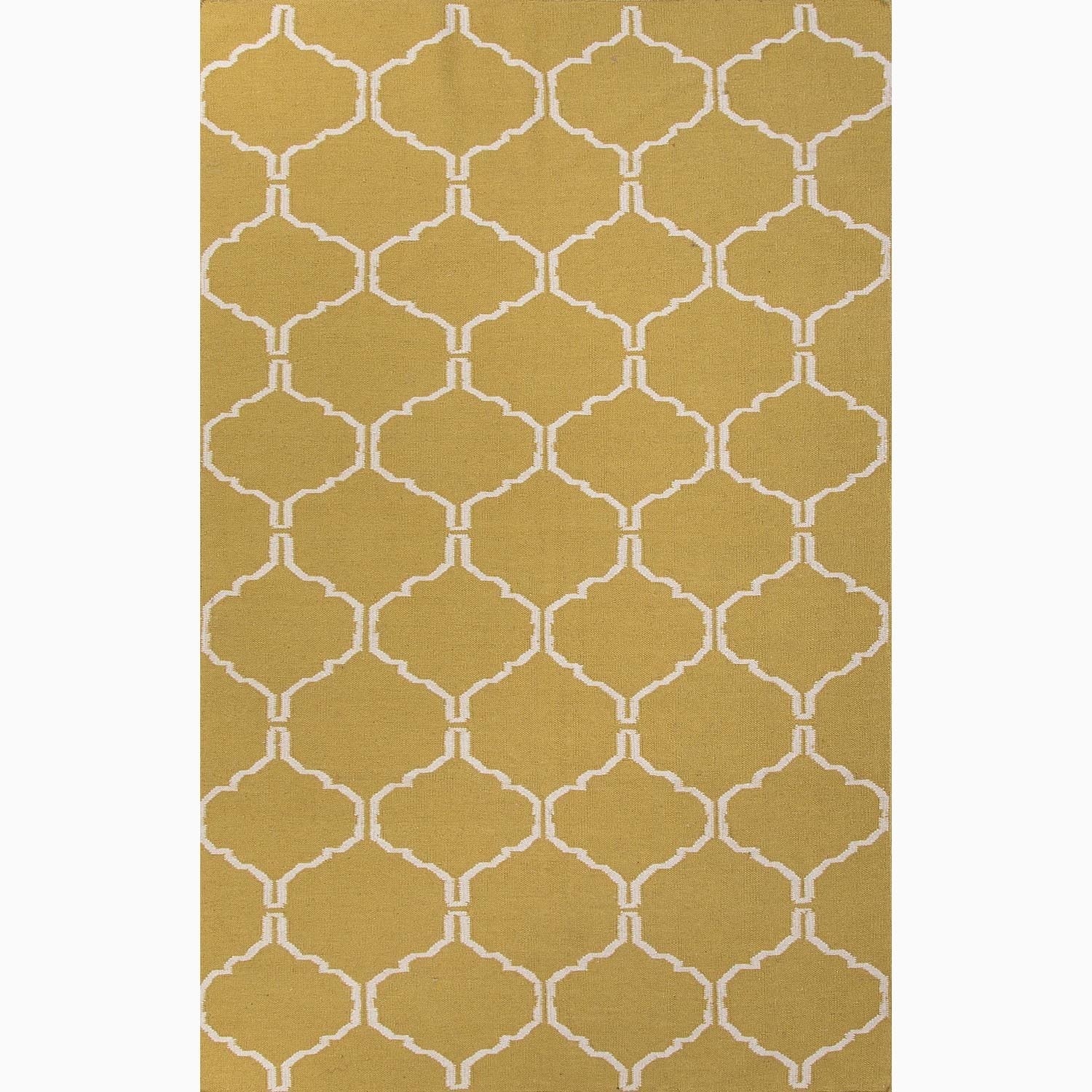Handmade Moroccan Pattern Green/ Ivory Wool Area Rug (5 X 8)