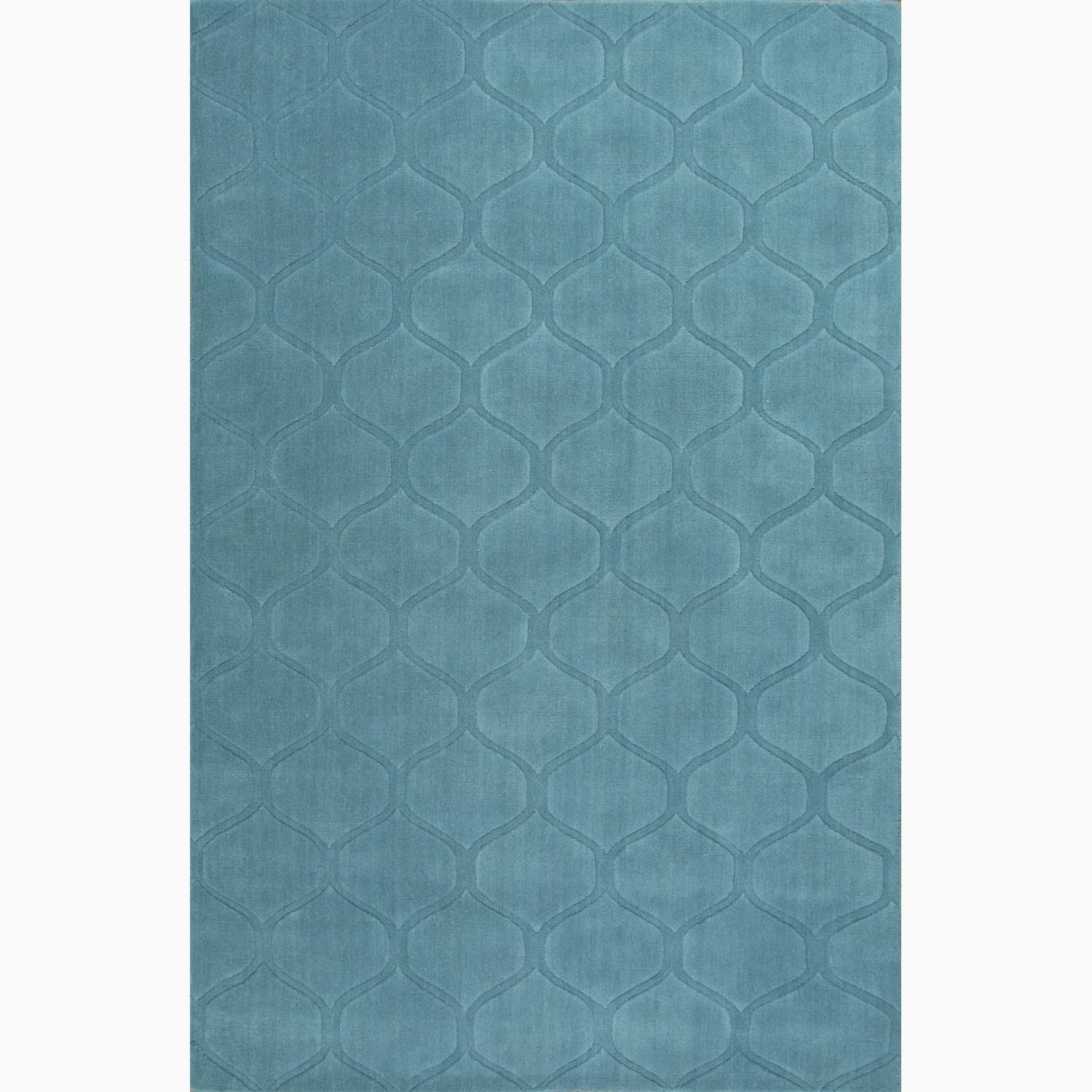 Hand made Blue Wool Textured Rug (3.6x5.6)