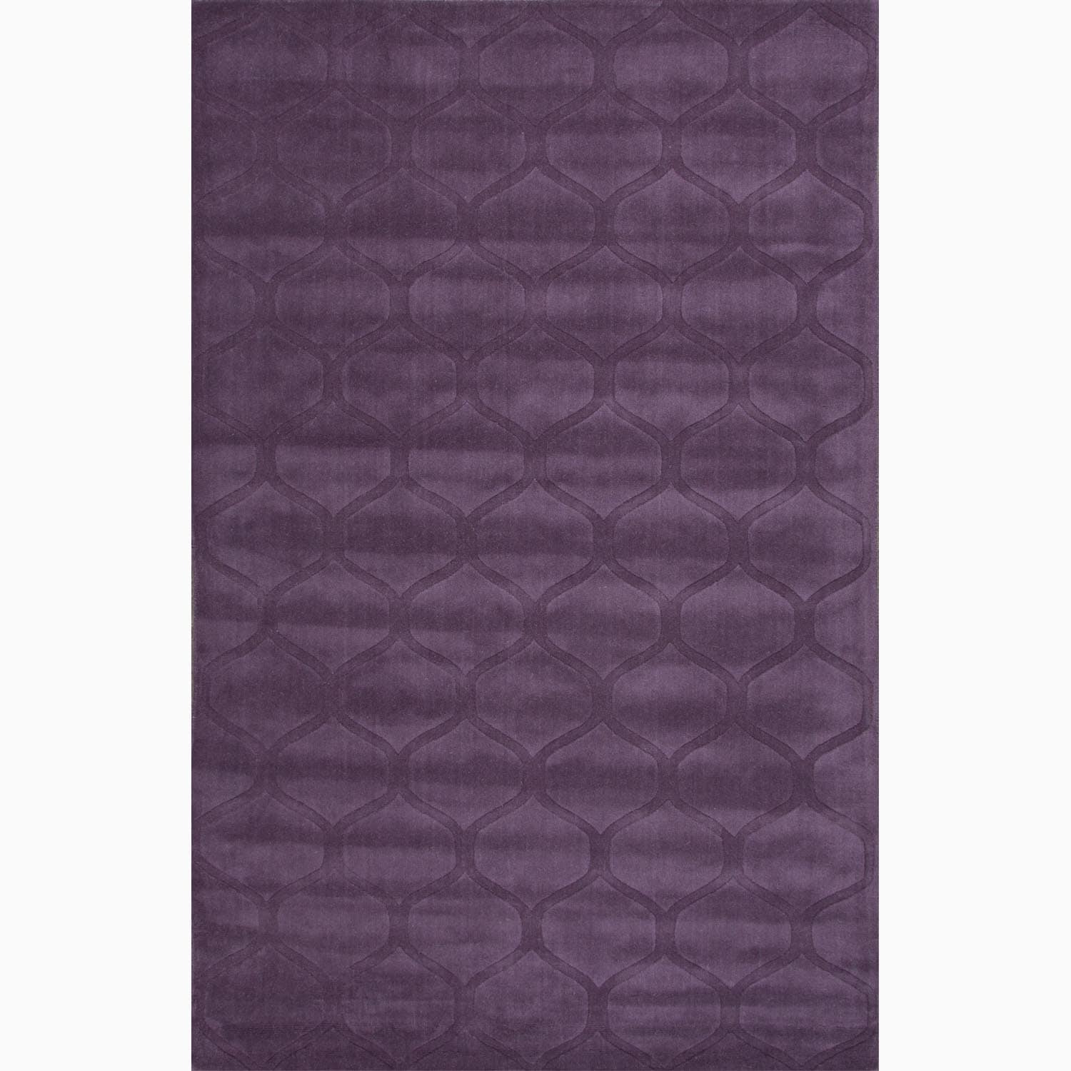 Hand made Purple Wool Textured Rug (3.6x5.6)