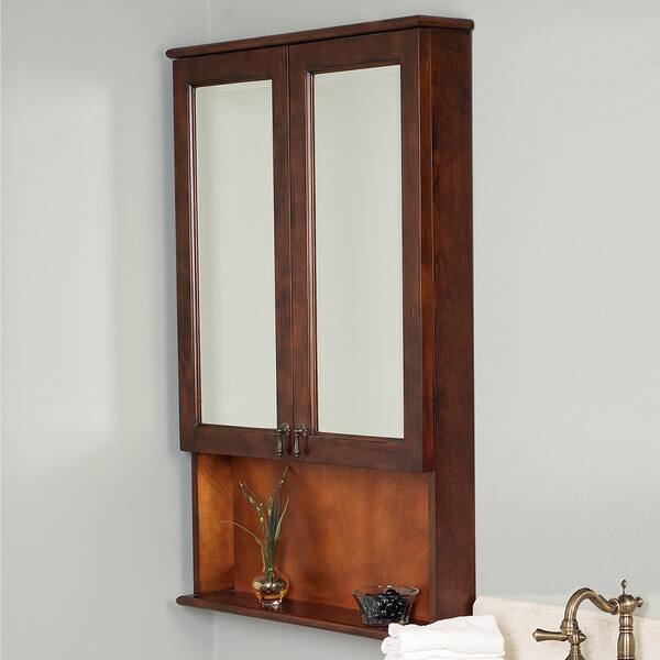 Shop Milano Distressed Antique Cherry Wood Medicine Cabinet Overstock 8572604