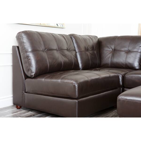 Abbyson Sonoma Top Grain Leather Modular Sectional Sofa Abbyson Sonoma Top Grain Leather