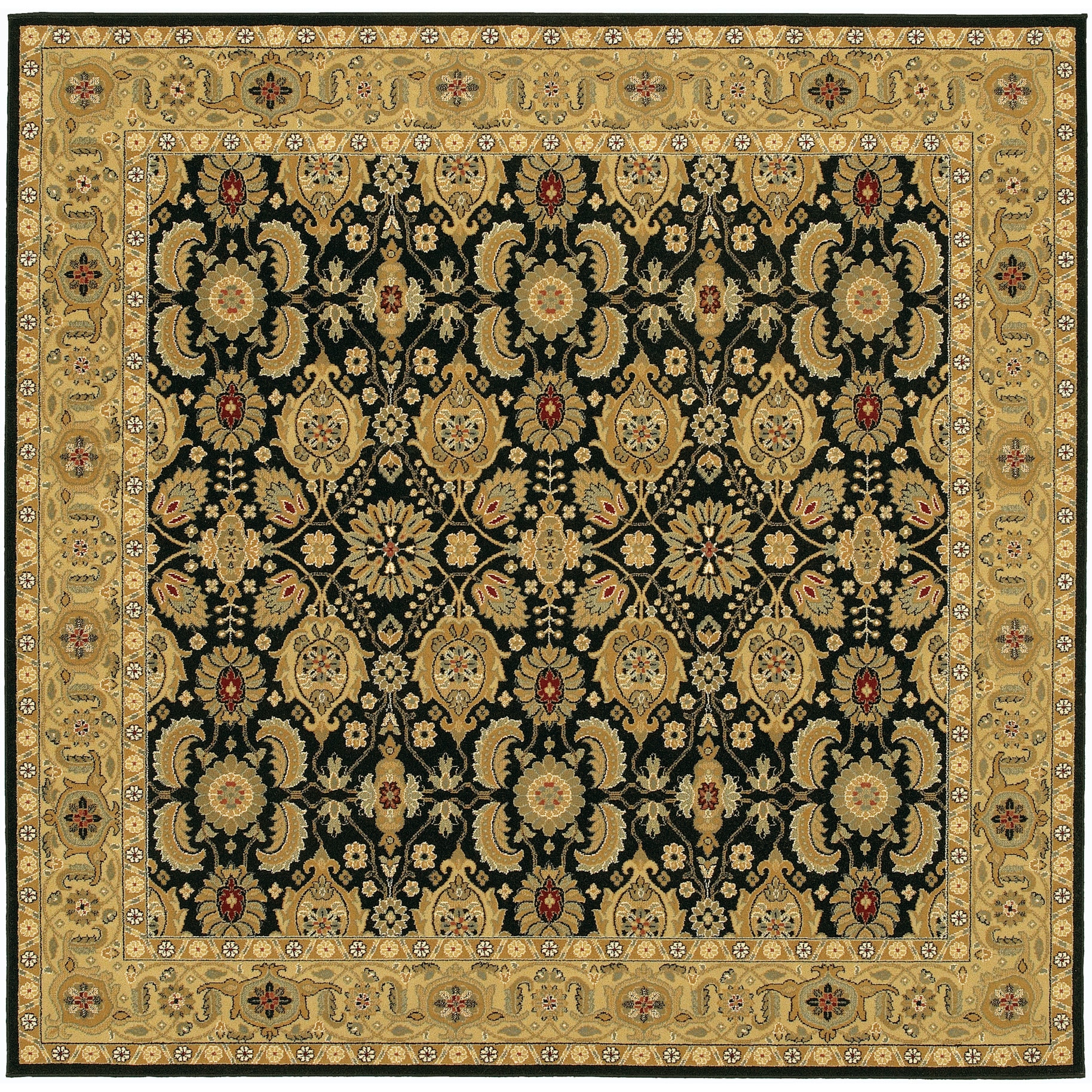 Royal Kashimar All Over Vase Black/ Deep Maple Rug (710 Square)